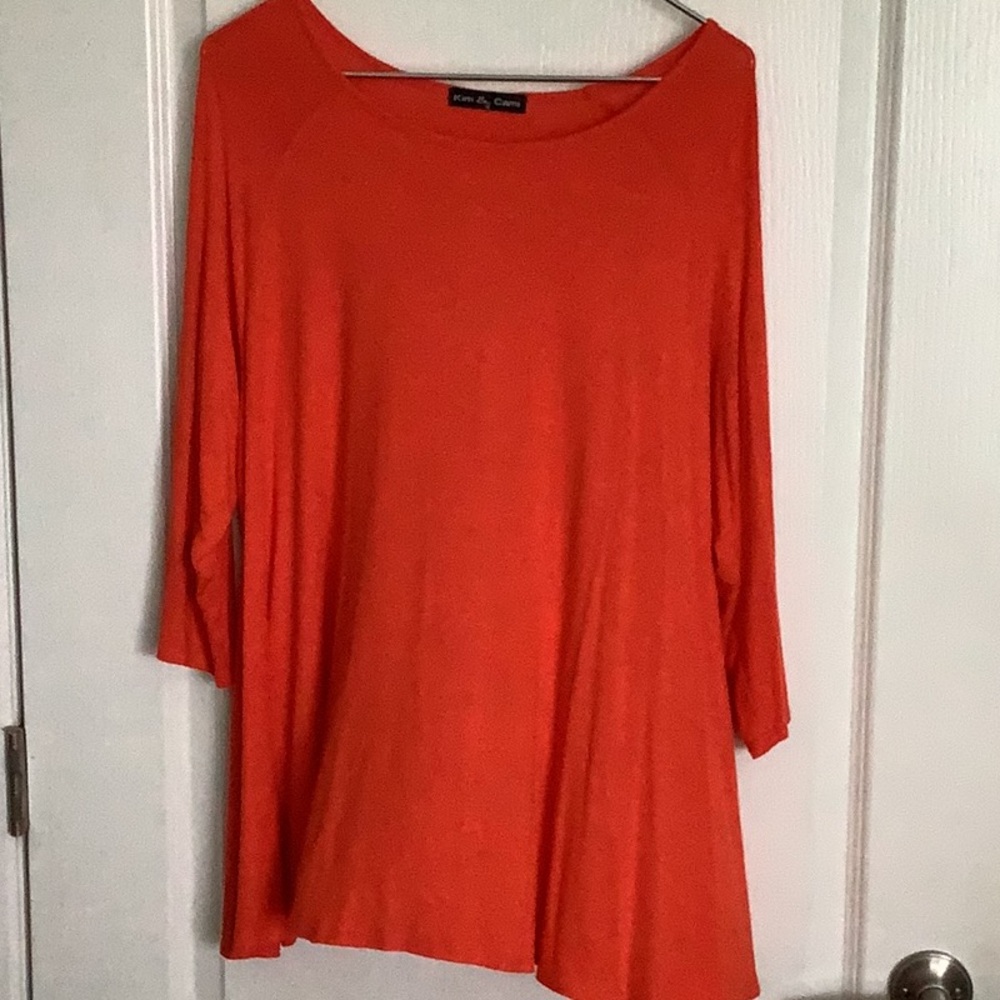 Misses/ ladies long sleeve top with scoop neckline. Flare bottom. Like new